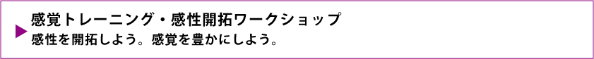 感覚トレーニング・感性開拓ワークショップ